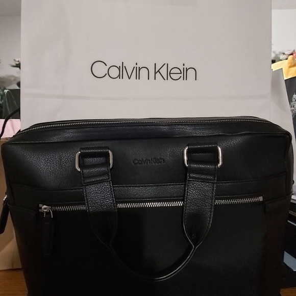 Calvin Klein Laptop/Brief Case Faux PU Leather - Picture 1 of 4